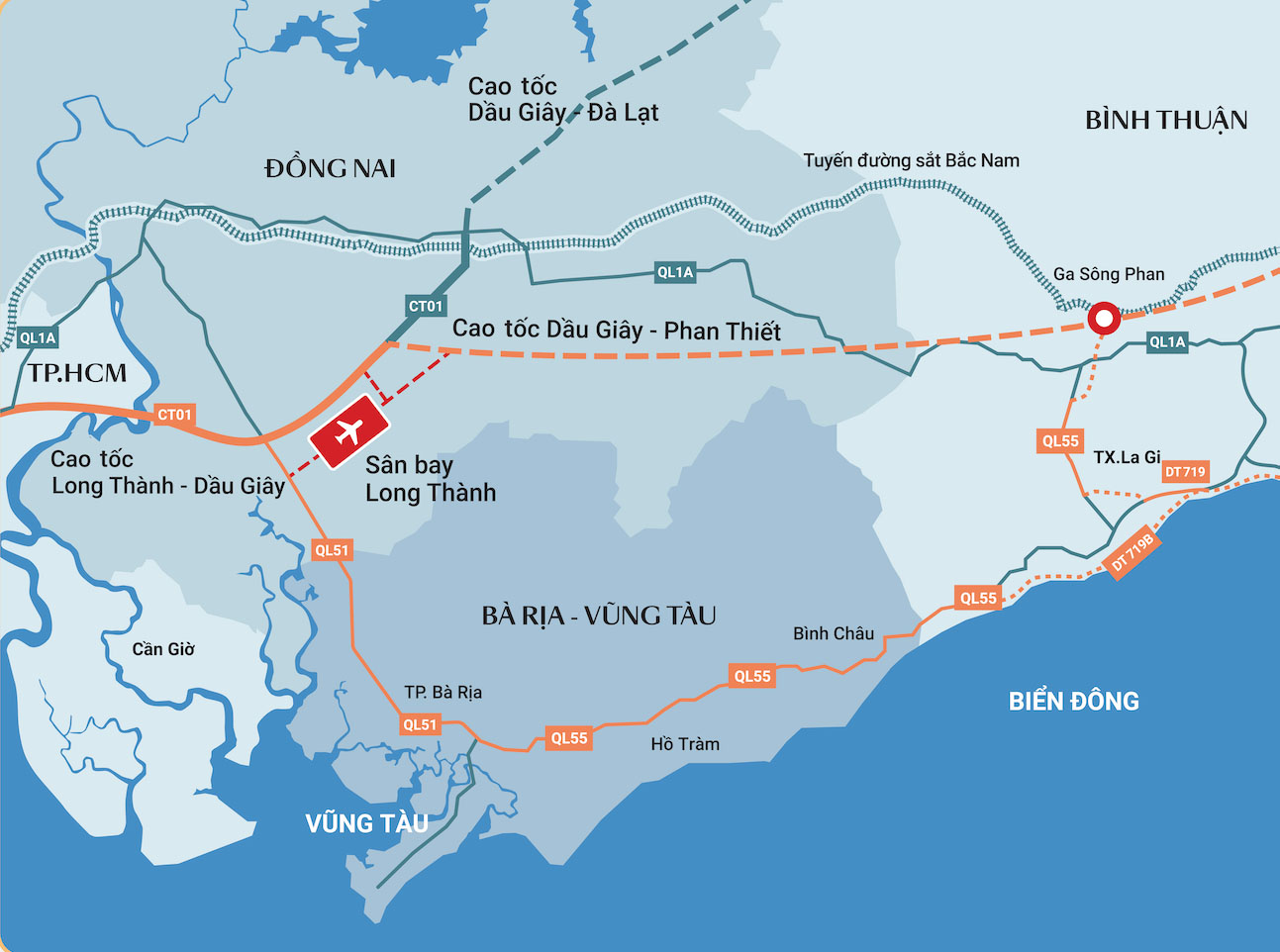 Những tuyến đường cao tốc kết nối với Long Thành 